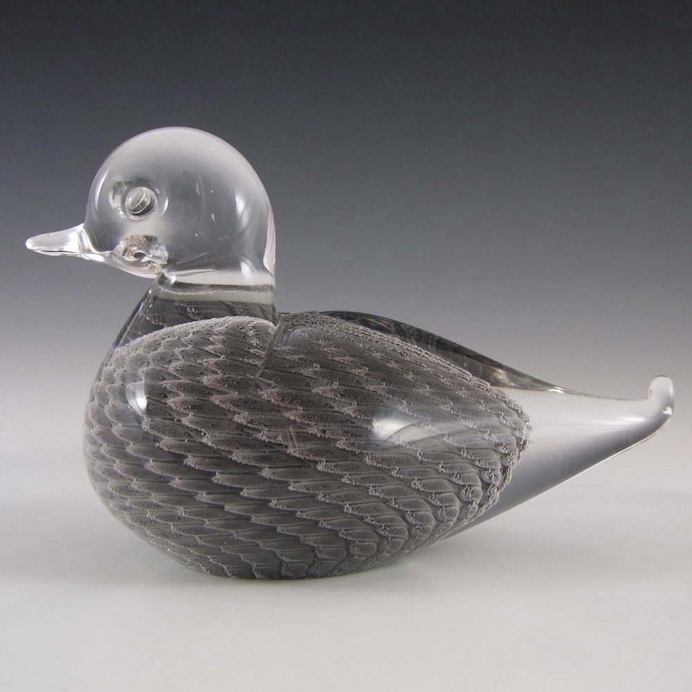 FM Konstglas / Marcolin Fumato Glass Art Bird Signed